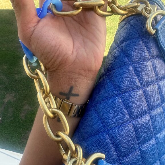 Chanel Blue Caviar leather crossbody bag - Picture 6 of 7